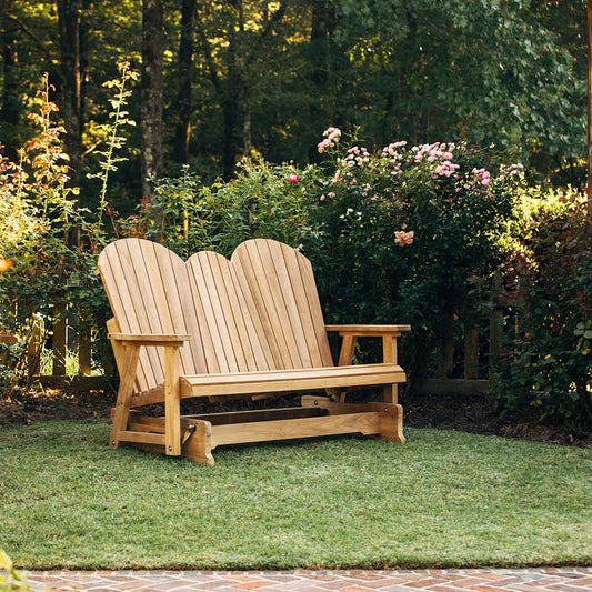 Savannah Grade A Teak Adirondack Glider Bench view 2