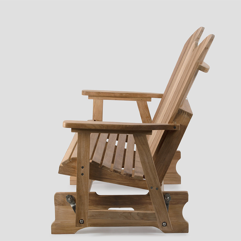 Savannah Grade A Teak Adirondack Glider Bench - view 3