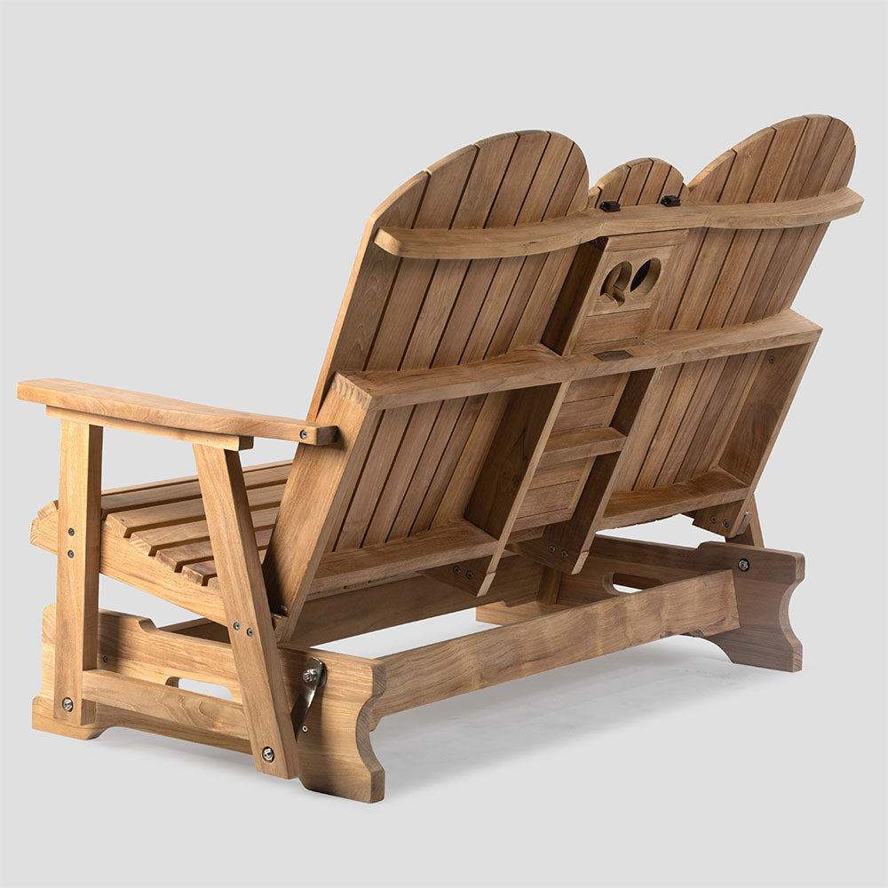 Savannah Grade A Teak Adirondack Glider Bench - view 4