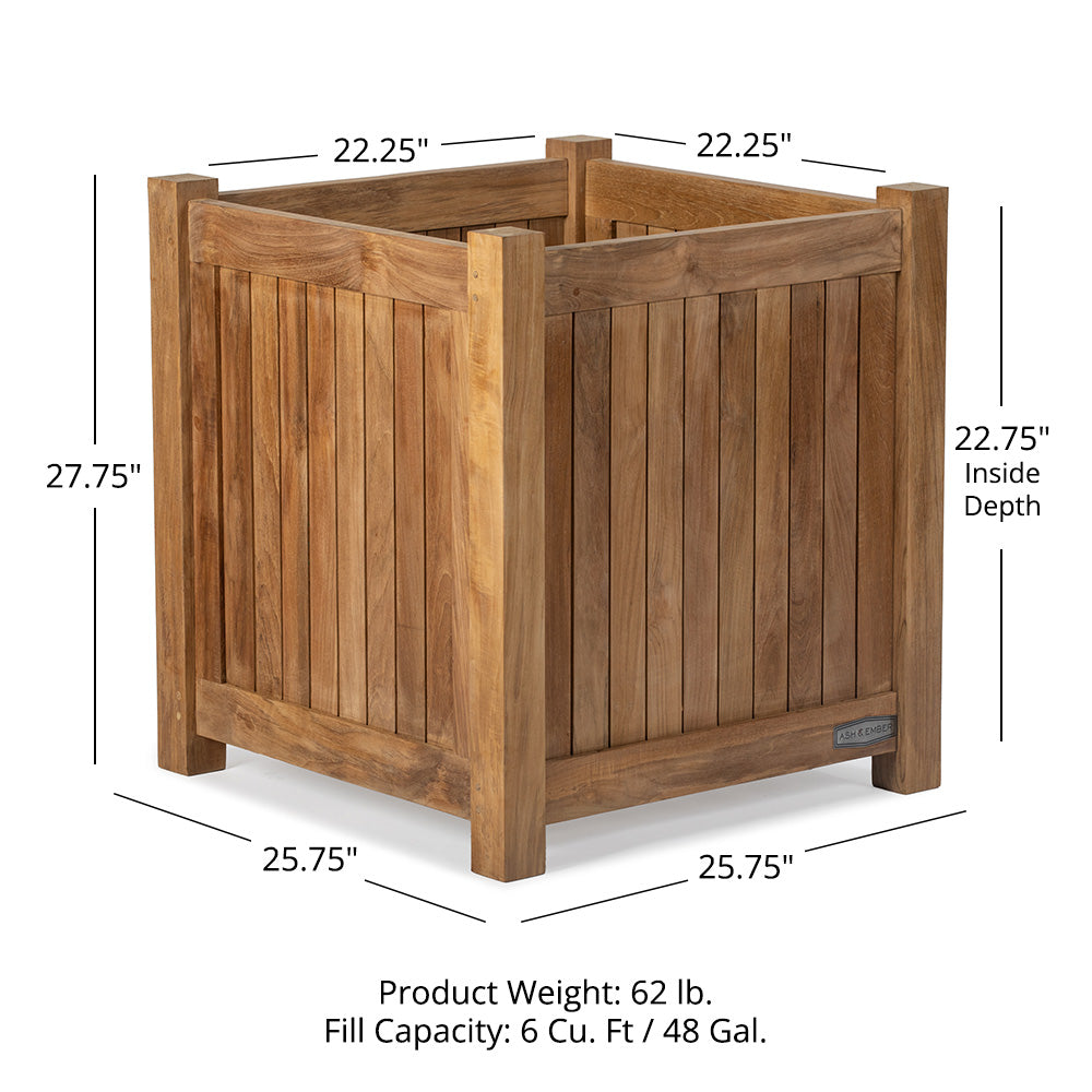 Grade A Teak Square Planter Box | Large