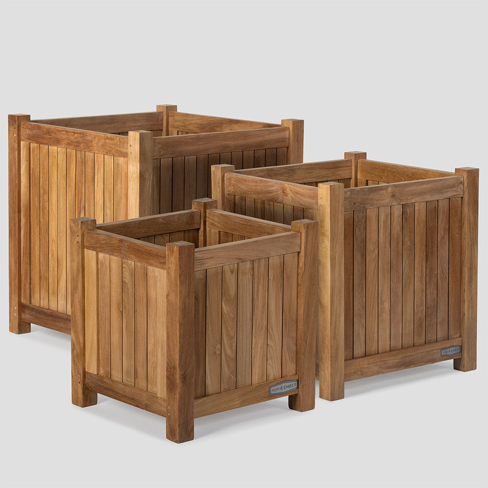 Grade A Teak Square Planter Box | X-Large