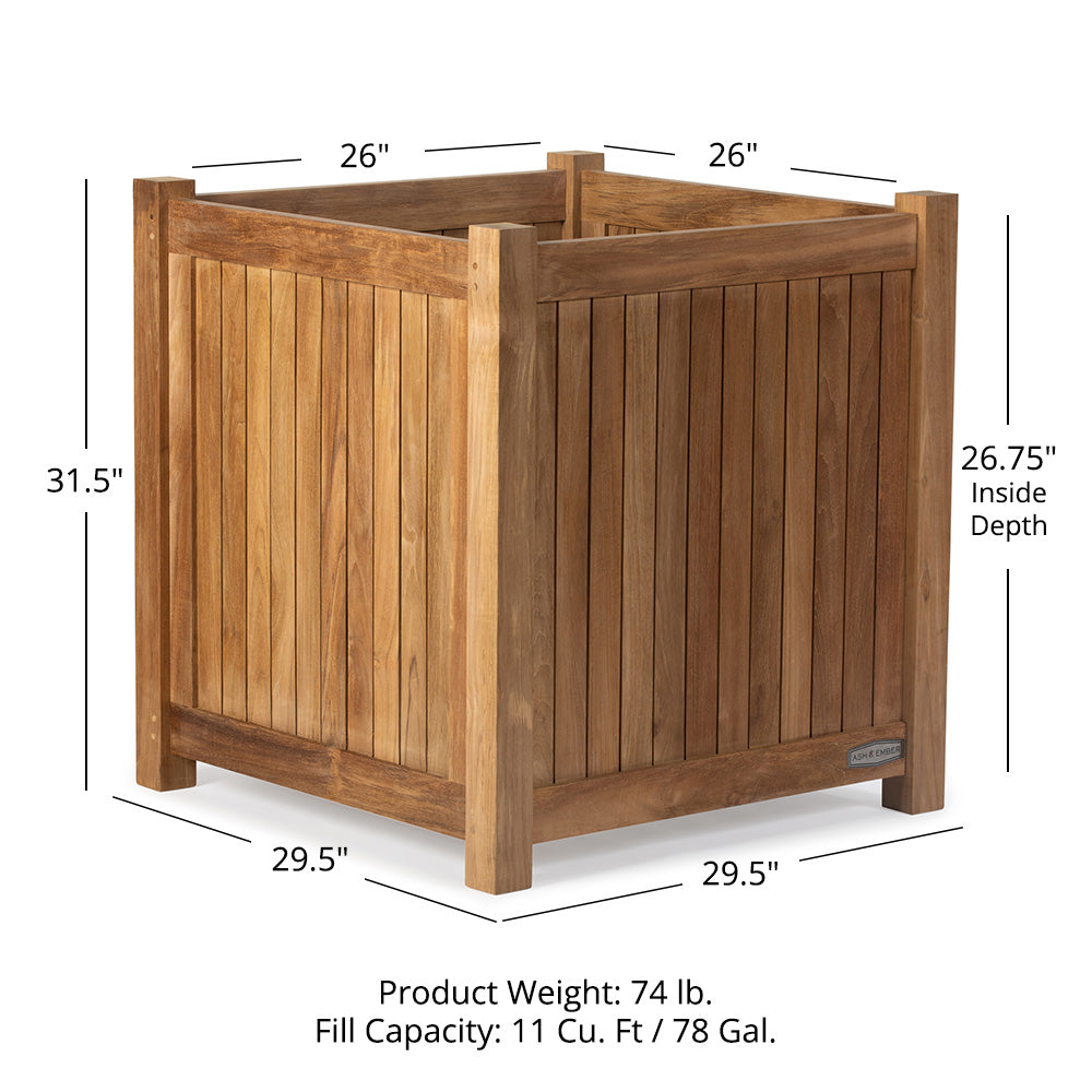Grade A Teak Square Planter Box | X-Large