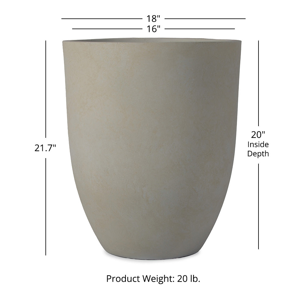 Onyx Laurel Planters | Satin Ivory / 18in