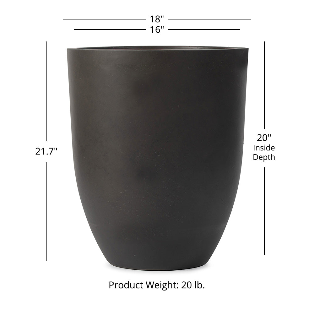 Onyx Laurel Planters | Charcoal / 18in - view 16