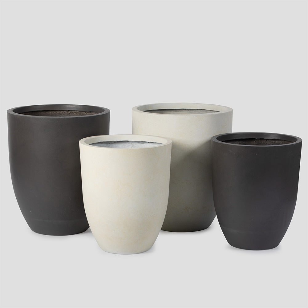 Onyx Laurel Planters | Satin Ivory / 22in