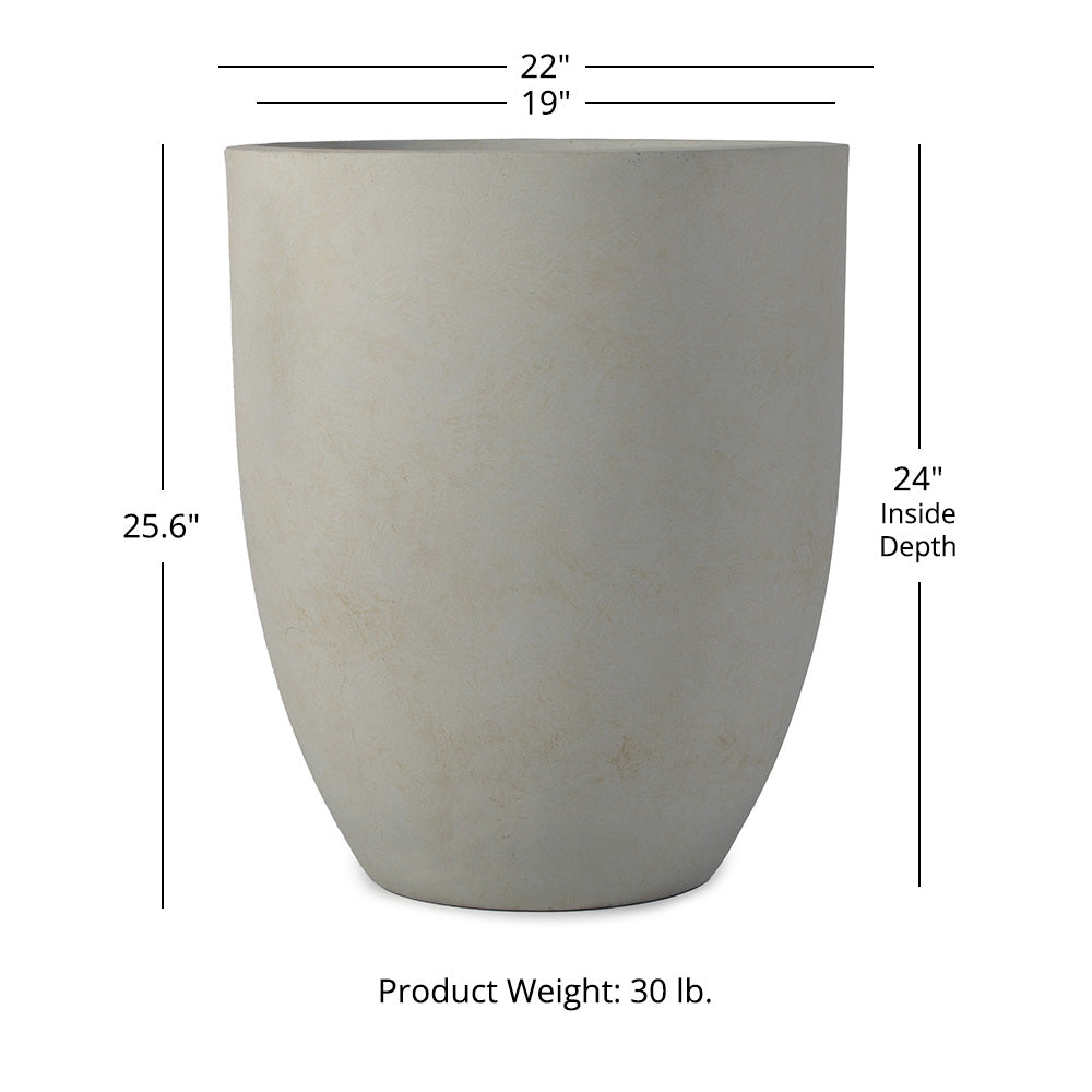 Onyx Laurel Planters | Satin Ivory / 22in