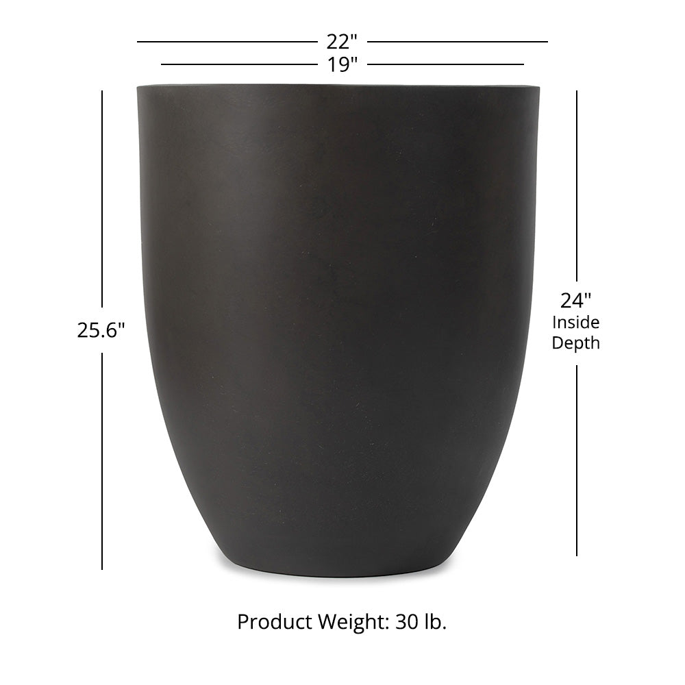 Onyx Laurel Planters | Charcoal / 22in