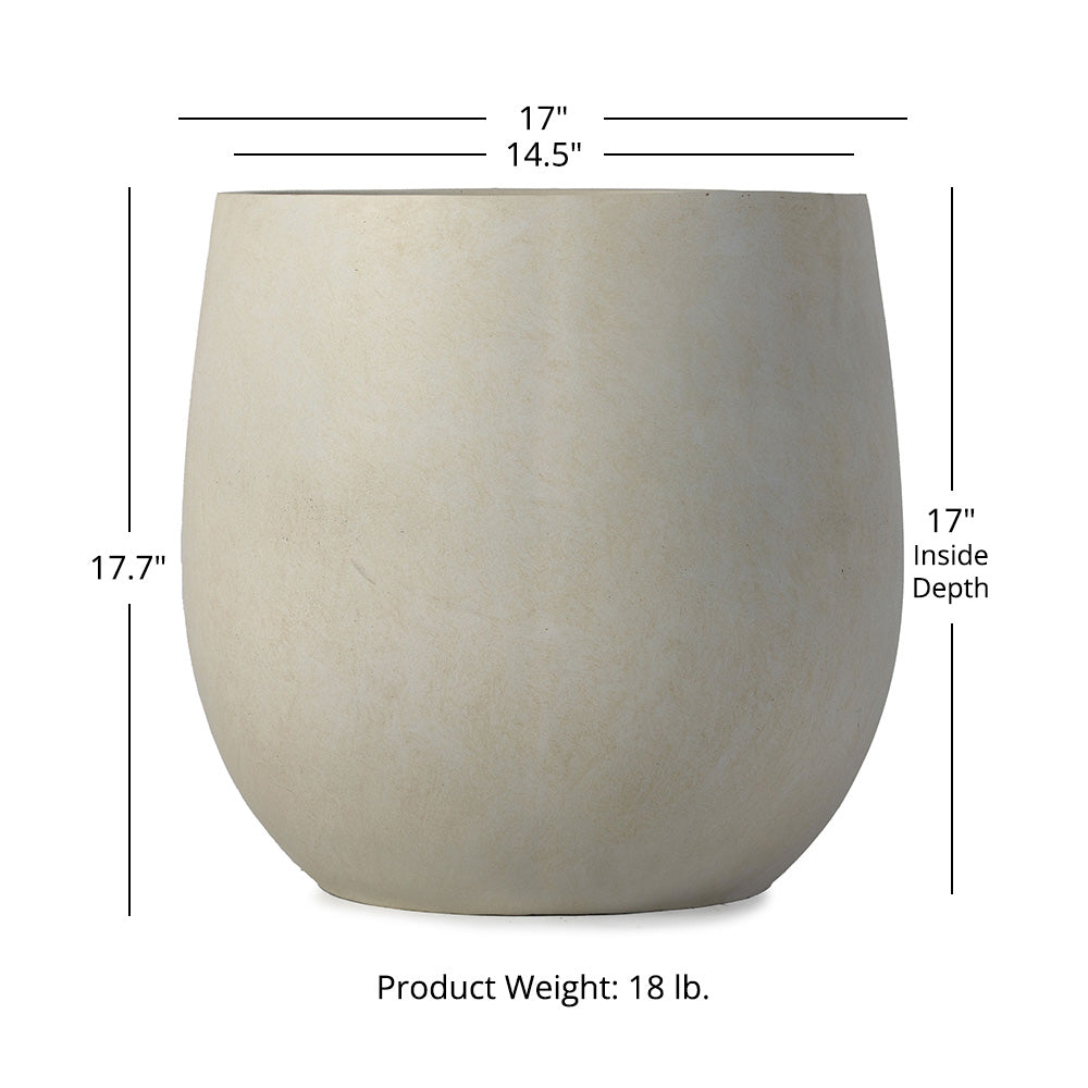 Onyx Hardy Planters | Satin Ivory / 17in