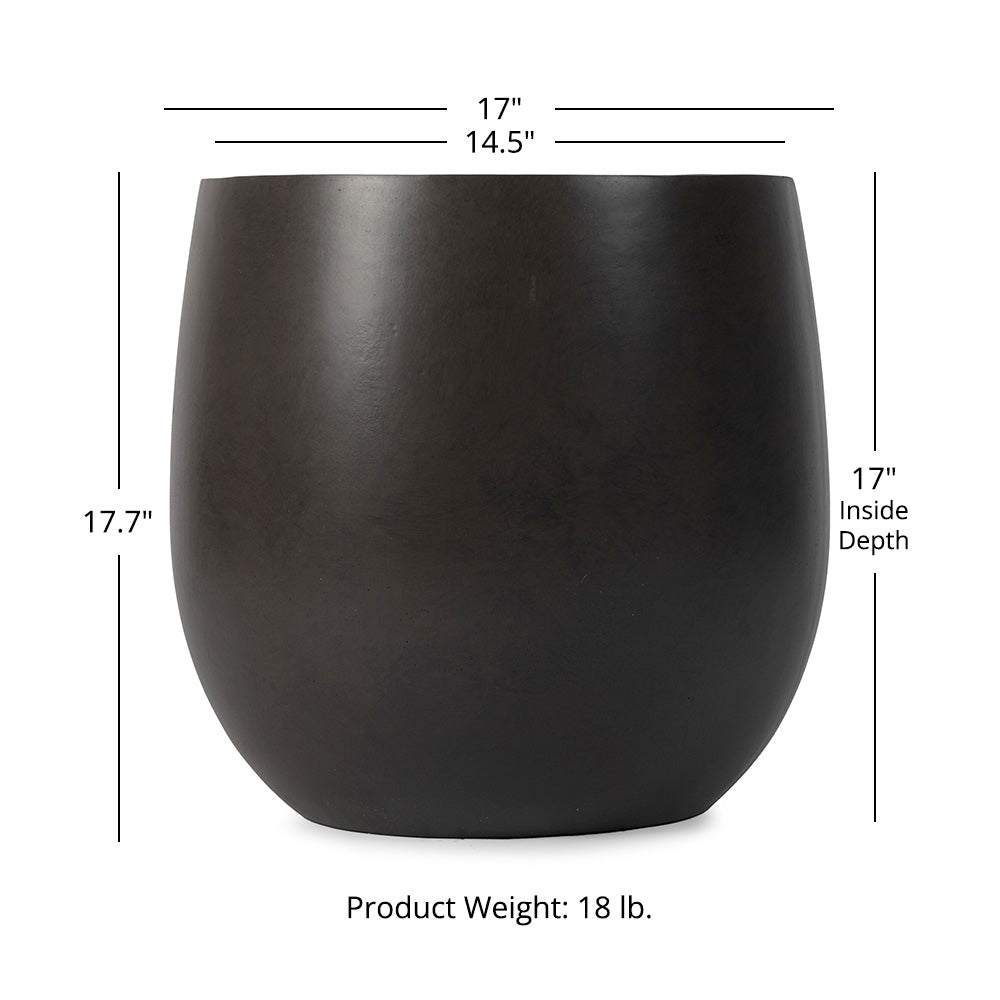 Onyx Hardy Planters | Charcoal / 17in