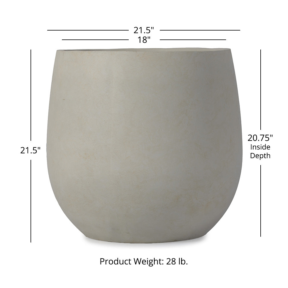 Onyx Hardy Planters | Satin Ivory / 21.5in