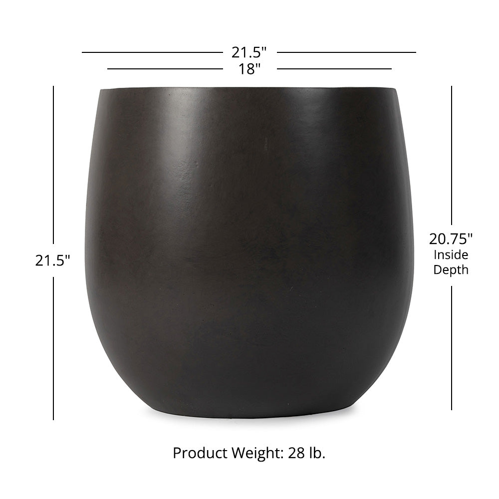 Onyx Hardy Planters | Charcoal / 21.5in - view 32
