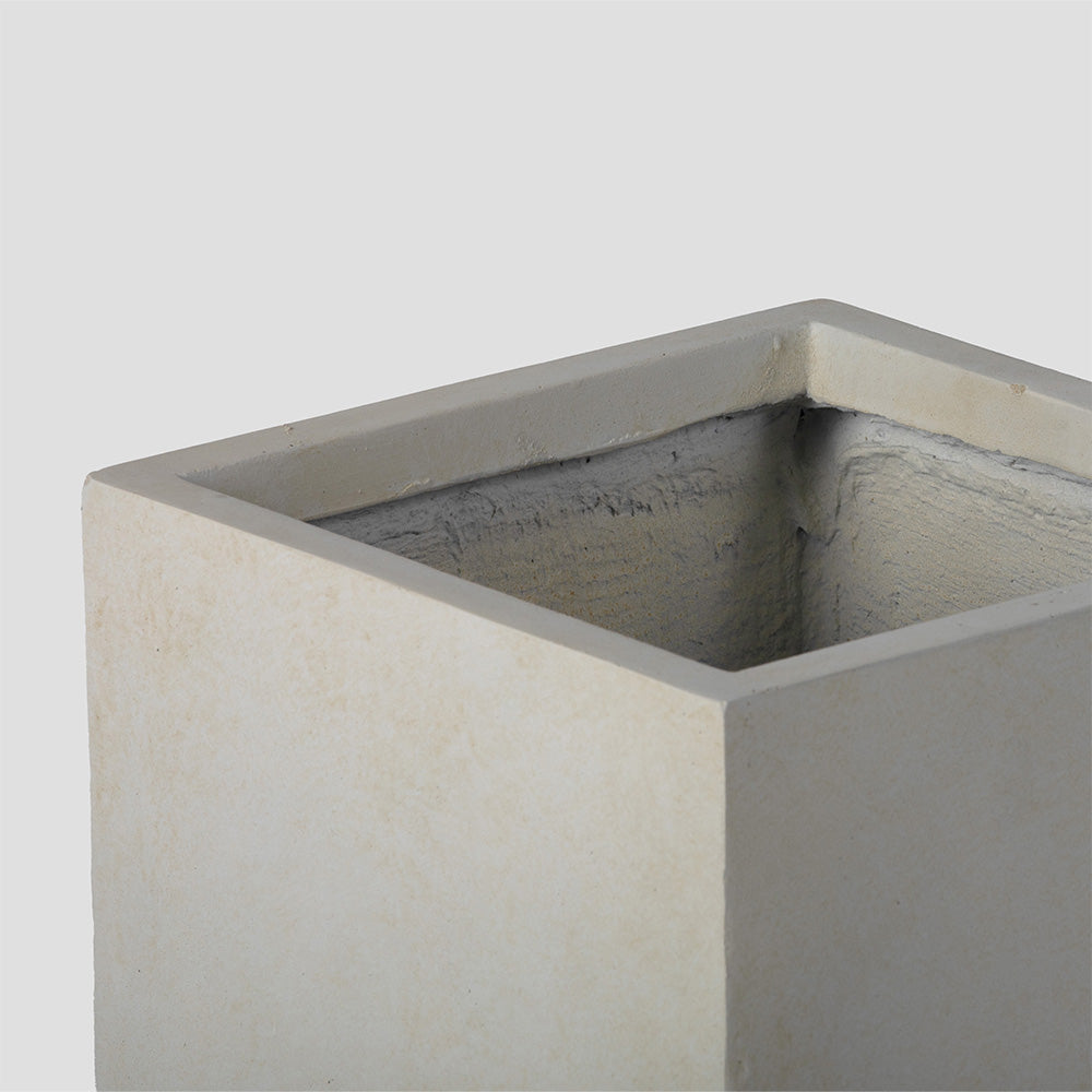 Onyx Tall Box Planters | Satin Ivory / 22.25in