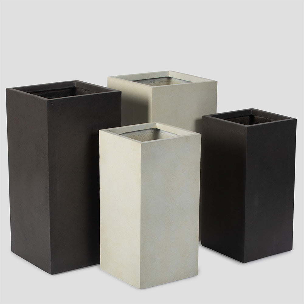 Onyx Tall Box Planters | Charcoal / 22.25in