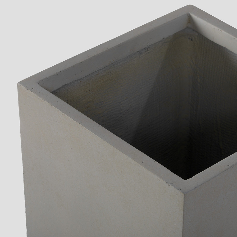 Onyx Tall Box Planters | Satin Ivory / 27.25in
