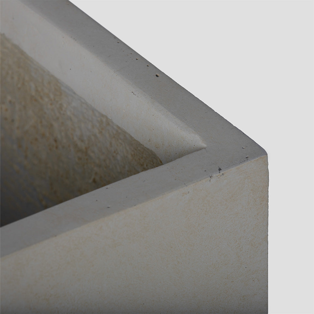 Onyx Tall Box Planters | Satin Ivory / 27.25in