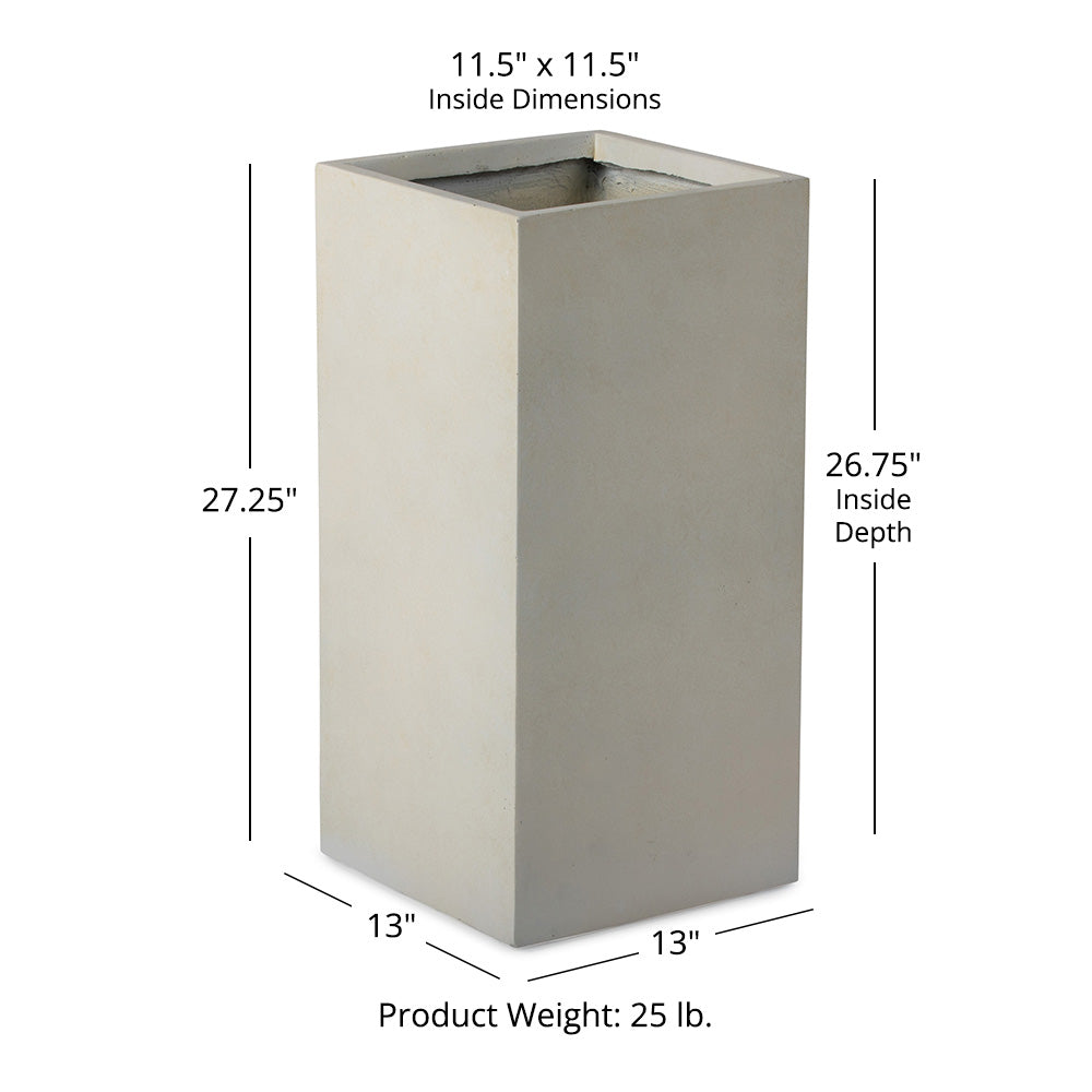 Onyx Tall Box Planters | Charcoal / 27.25in