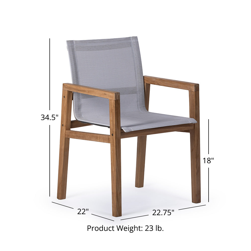 Grade A Teak Sling Dining Chair