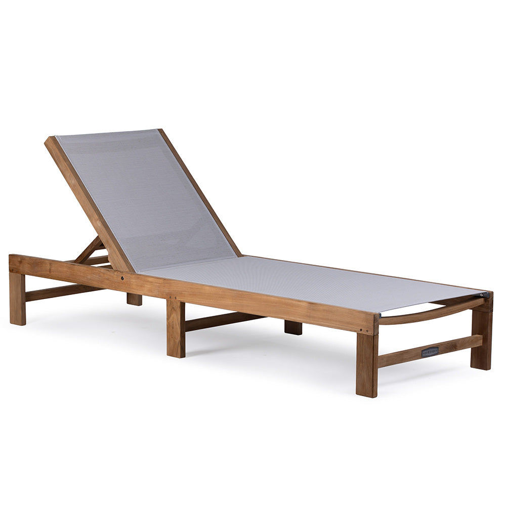Grade A Teak Reclining Sling Lounger - view 1