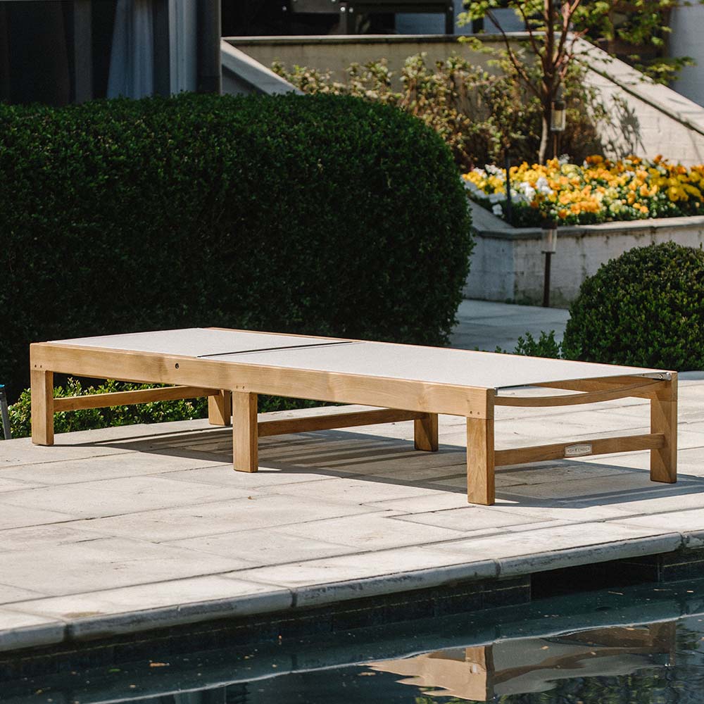 Grade A Teak Reclining Sling Lounger