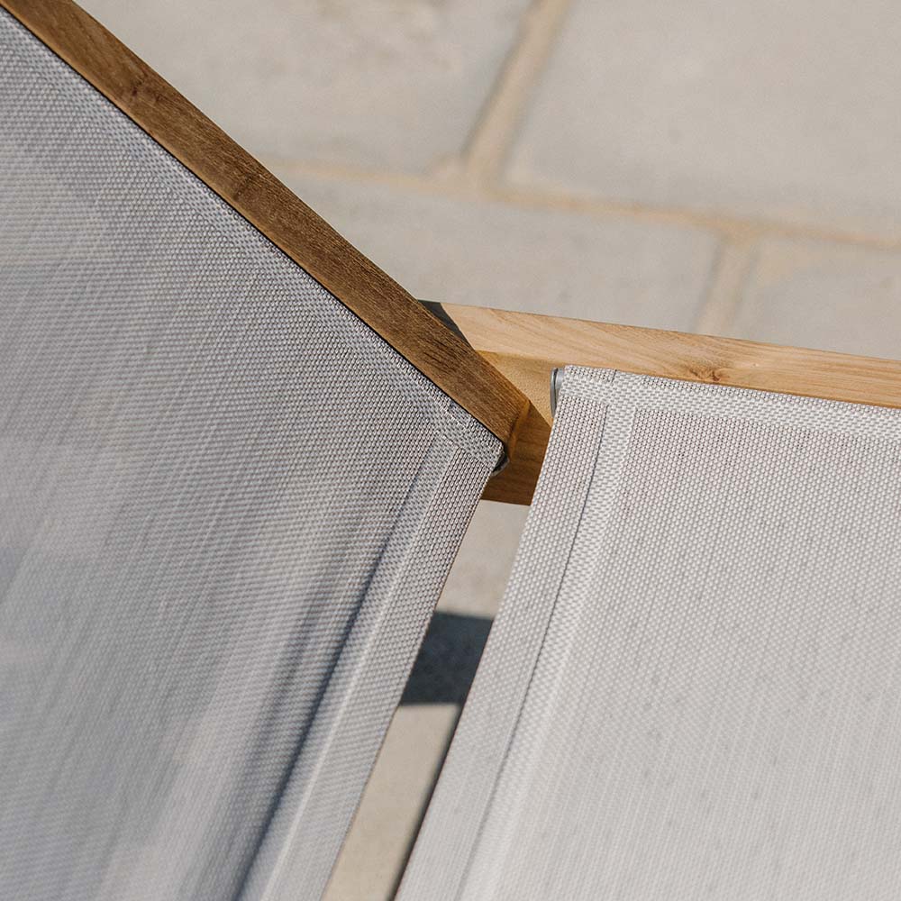 Grade A Teak Reclining Sling Lounger - view 6