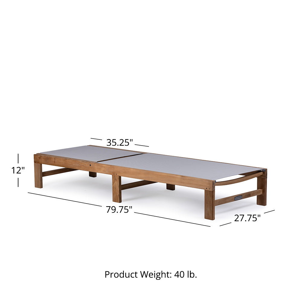 Grade A Teak Reclining Sling Lounger