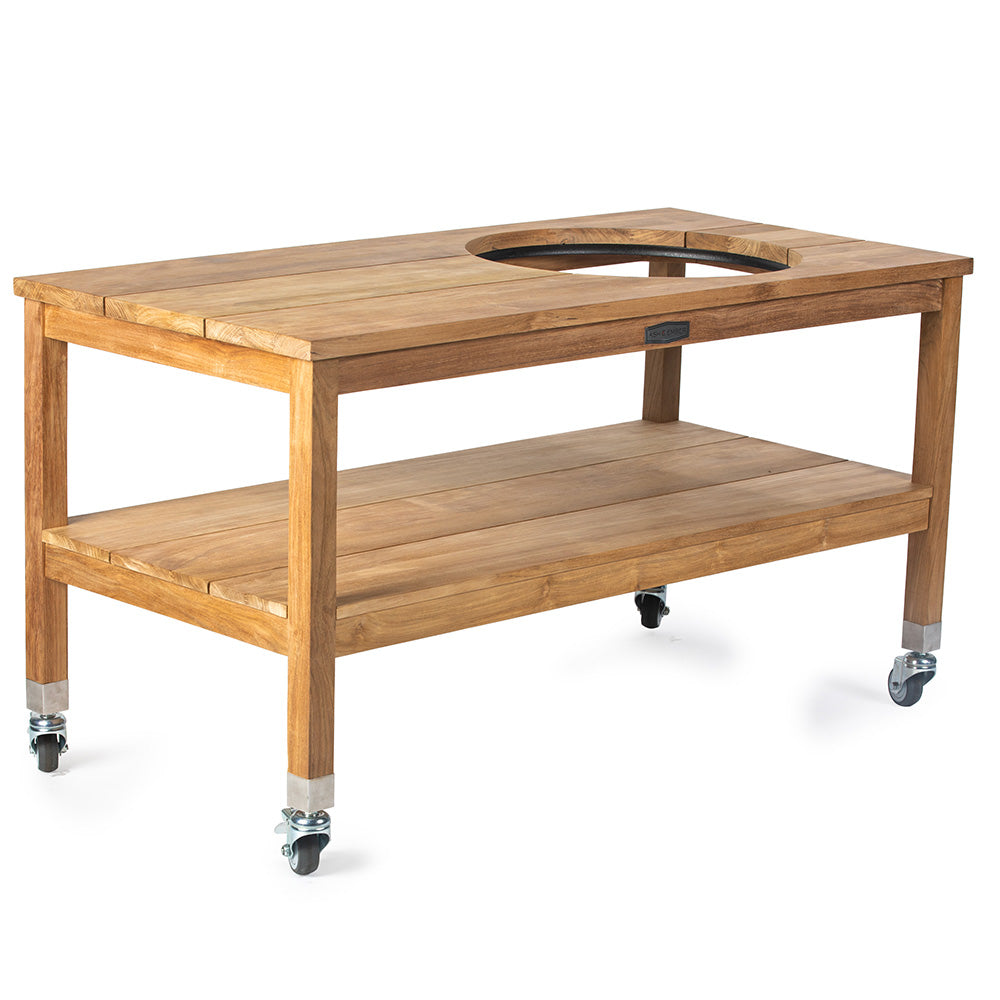 Grade A Teak Ceramic Grill Table for Kamado Grills | Grade A Teak