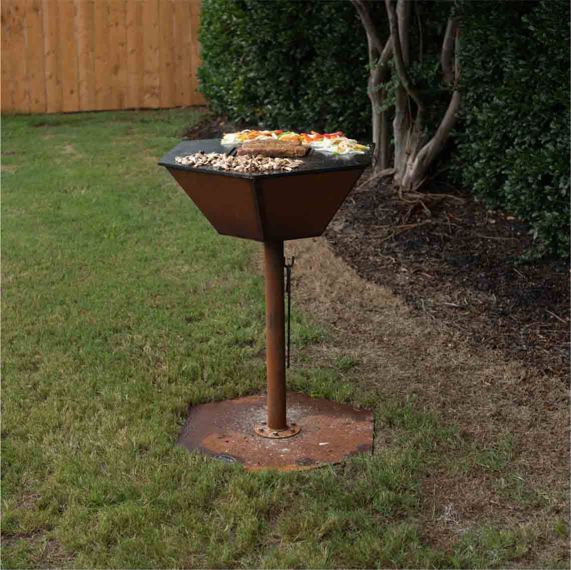 Scratch and Dent - Hexagon Flat Top Wood Fire Grill - FINAL SALE