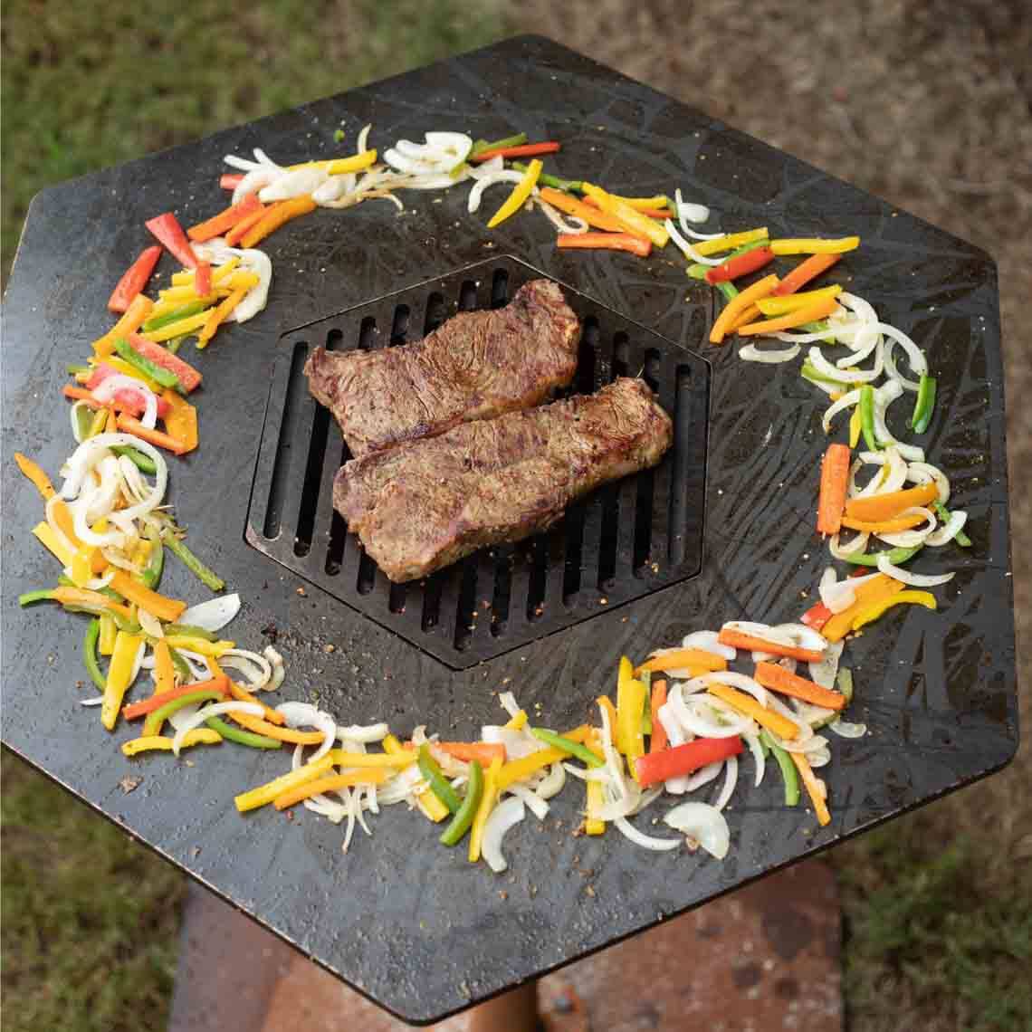 Scratch and Dent - Hexagon Flat Top Wood Fire Grill - FINAL SALE