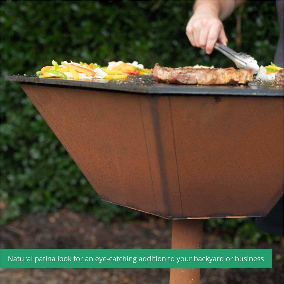 Scratch and Dent - Hexagon Flat Top Wood Fire Grill - FINAL SALE