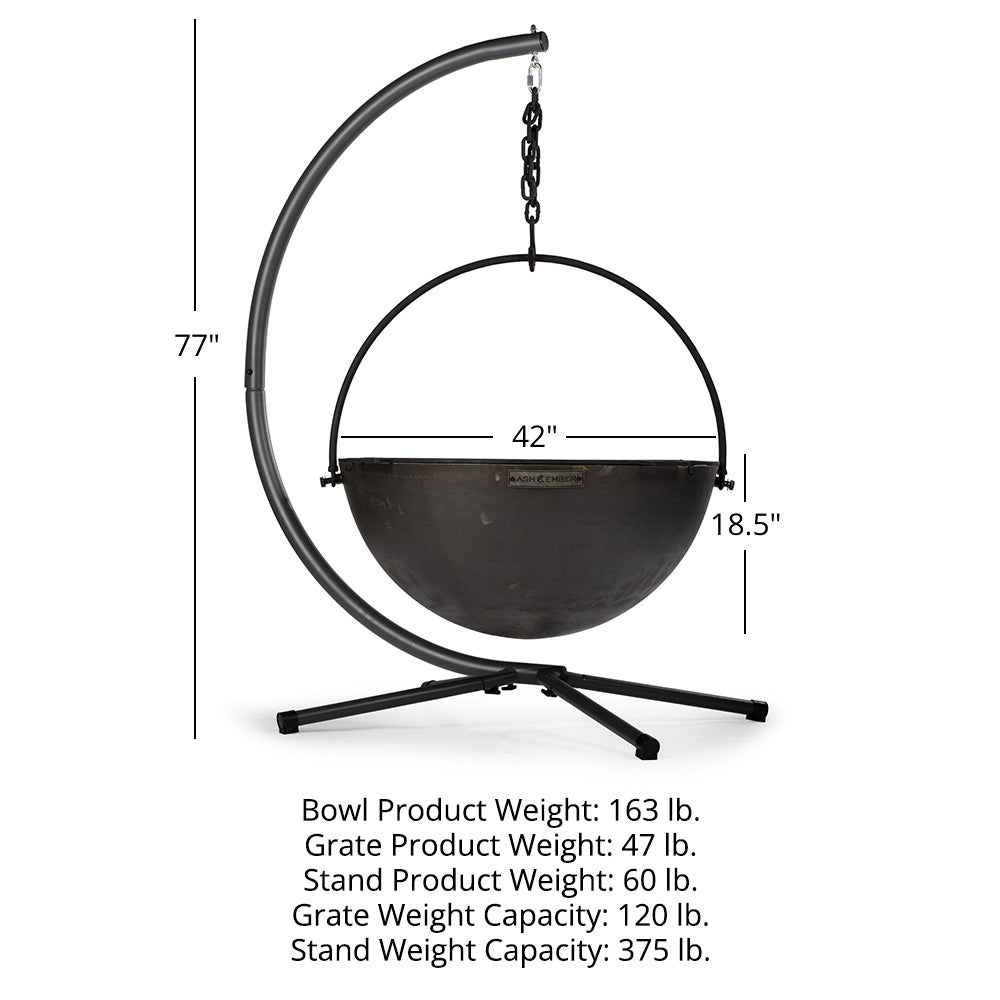 Cauldron Fire Pit Bowls - Cauldron Size: 42in / Optional Cauldron Stand: Bowl + Stand | 42in / Bowl + Stand - view 40