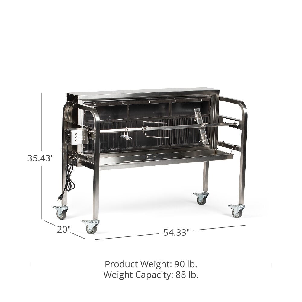 Scratch and Dent - 48" Charcoal Spit Rotisserie Roaster - Stainless Steel Pig, Boar & Hunting Grill - FINAL SALE - view 11