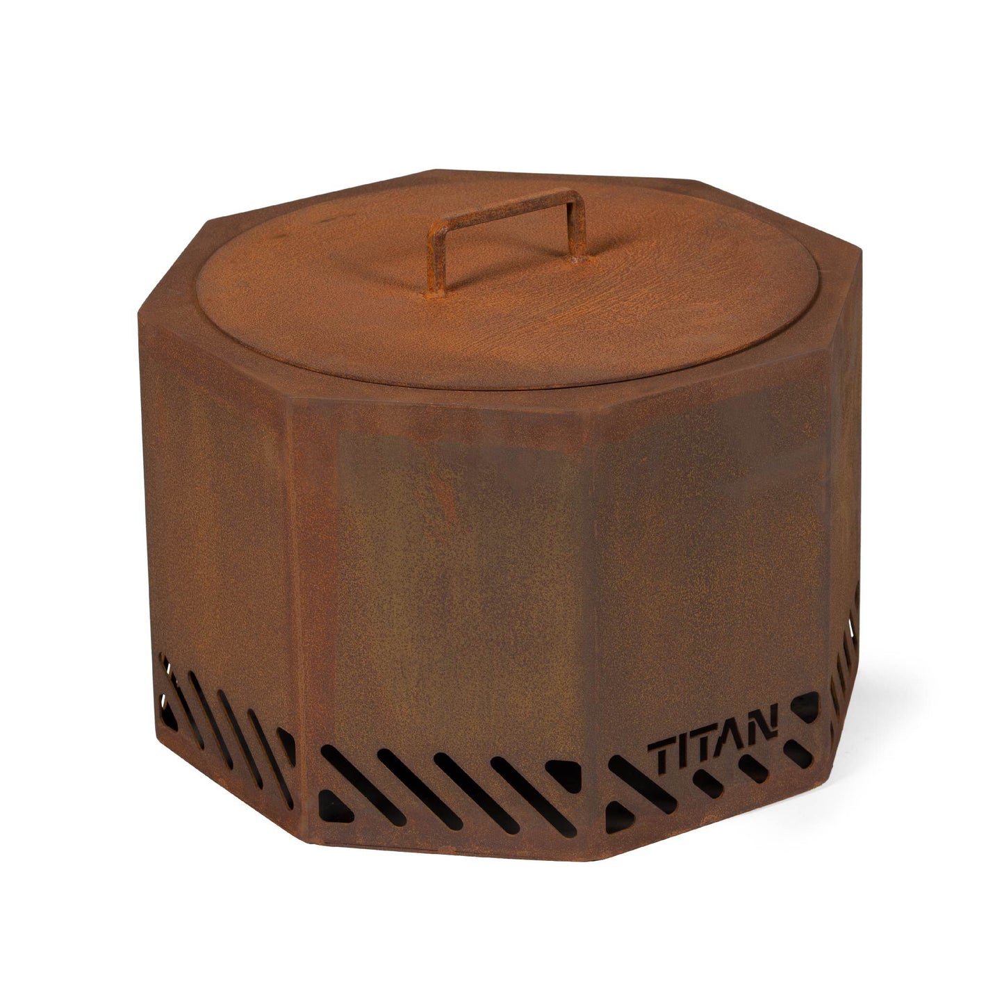 Corten Steel Dual Flame Smokeless Fire Pit with Lid - Fire Pit Size: 21" Diameter | 21" Diameter - view 1
