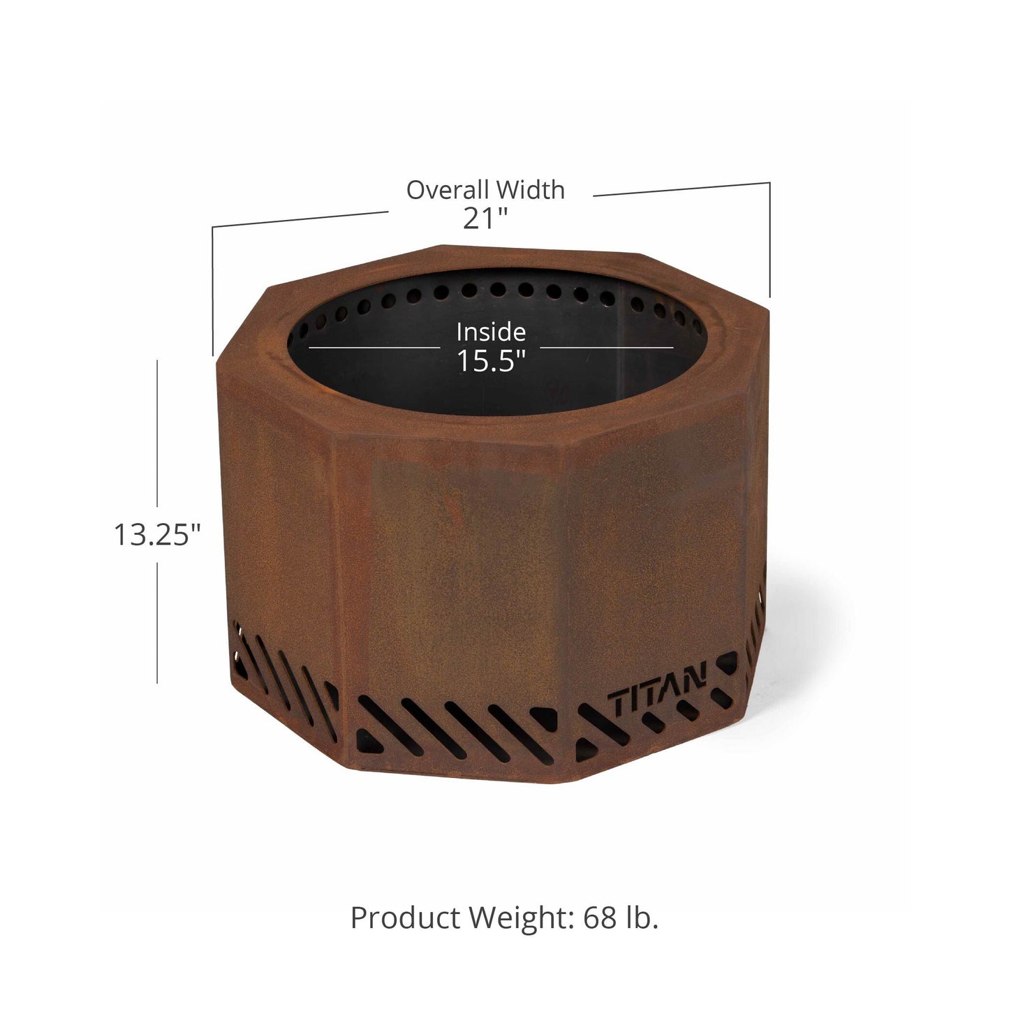 Corten Steel Dual Flame Smokeless Fire Pit with Lid - Fire Pit Size: 21" Diameter | 21" Diameter - view 11