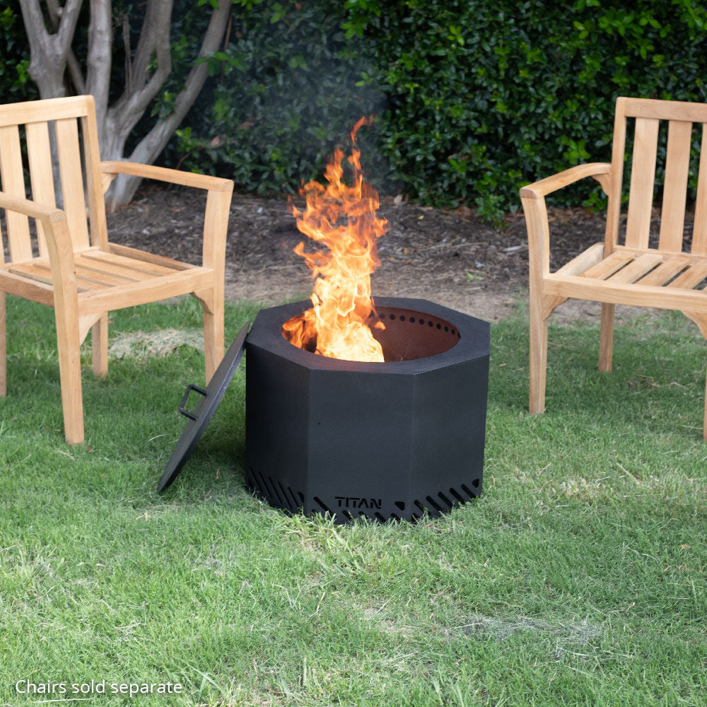 SCRATCH AND DENT - 24" Black Label Dual Flame Smokeless Fire Pit with Lid - FINAL SALE - view 3