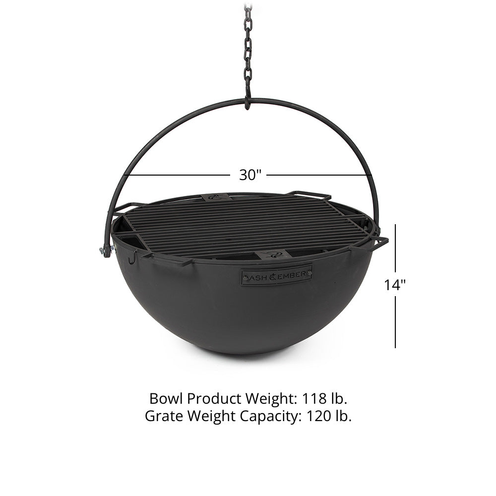 Cauldron Fire Pit Bowls - Cauldron Size: 30” / Optional Cauldron  Stand: Bowl Only | 30” / Bowl Only - view 10