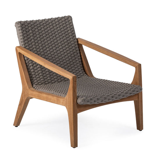 Grade A Teak Rope Weave Lounge Chair view 1