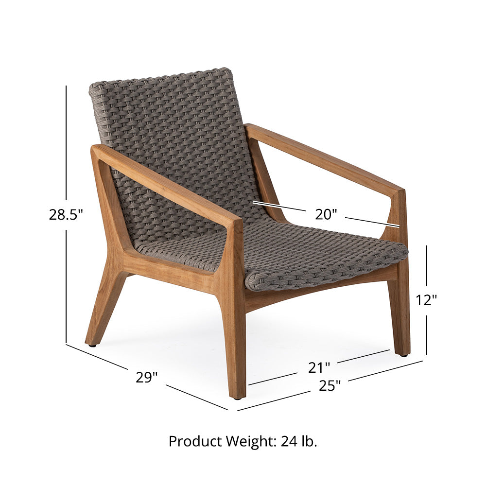 Grade A Teak Rope Weave Lounge Chair