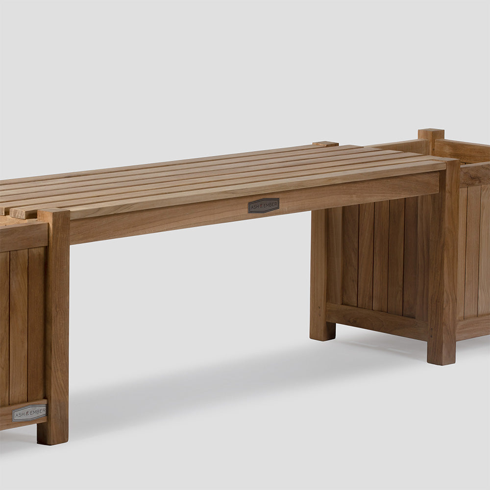 Grade A Teak Square Planter Box | Single Bench Set - view 27