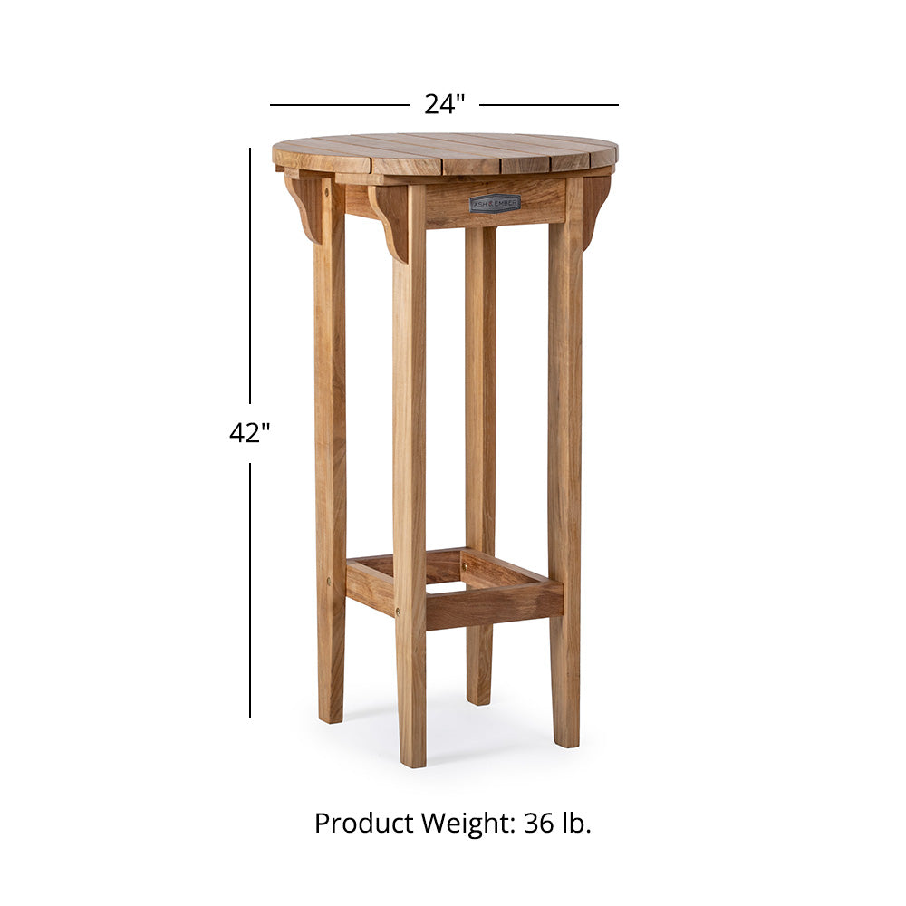 Grade A Teak 24" Round Bar Table