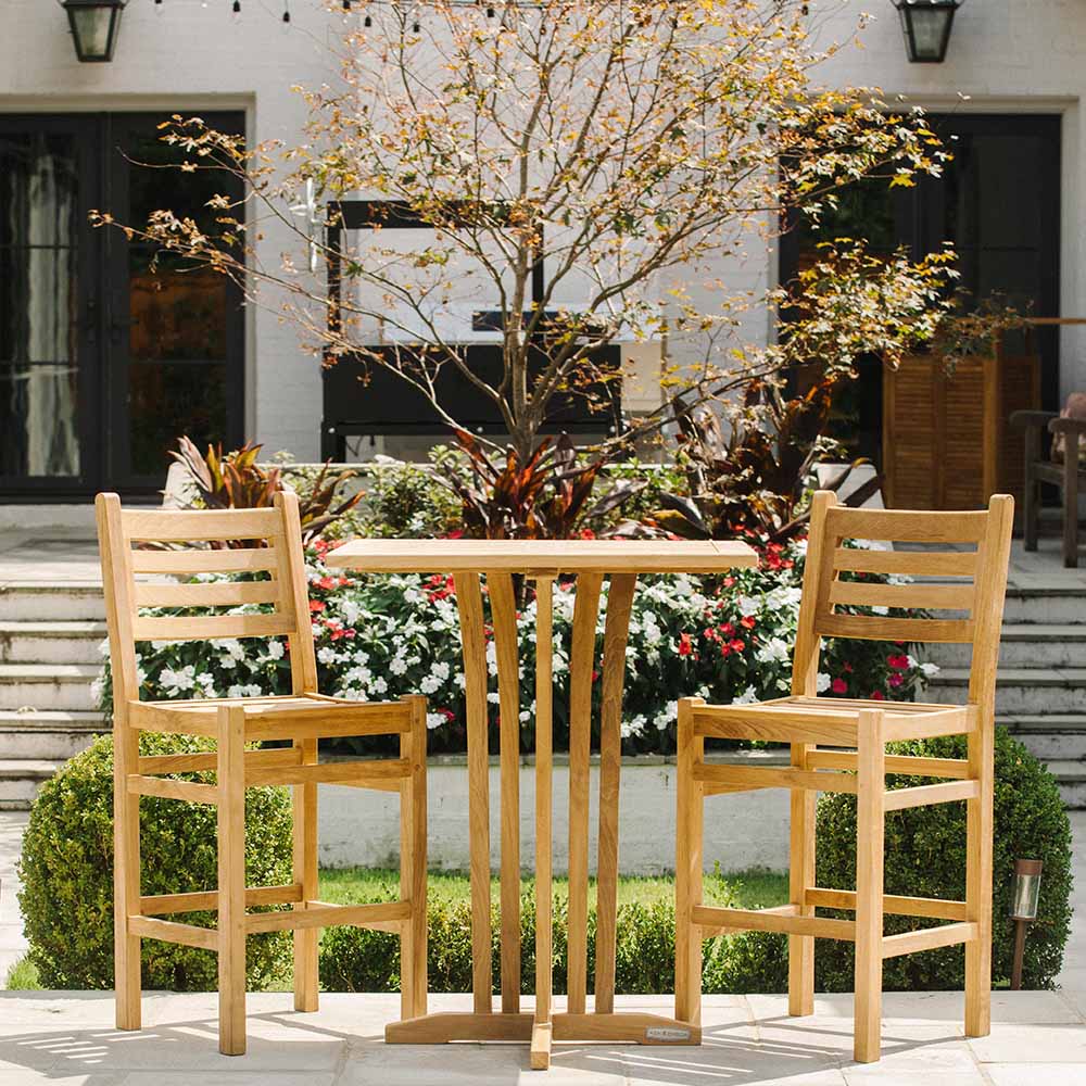 Acadia Grade A Teak Bar Chair | No Arms - view 12