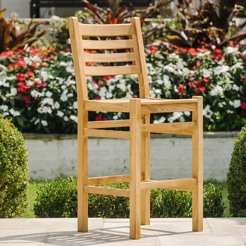 Acadia Grade A Teak Bar Chair | No Arms - view 13