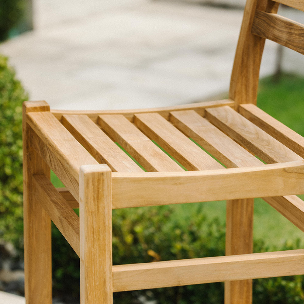 Acadia Grade A Teak Bar Chair | No Arms - view 14