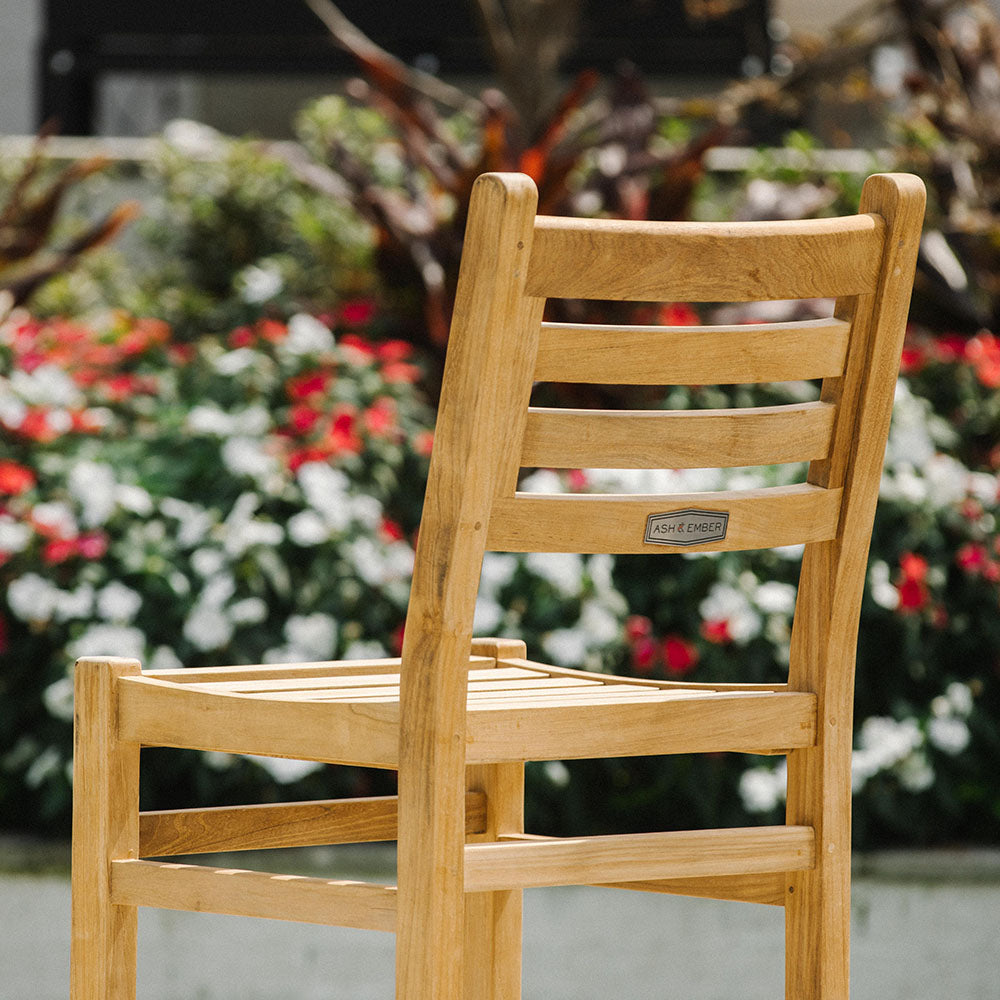 Acadia Grade A Teak Bar Chair | No Arms - view 15