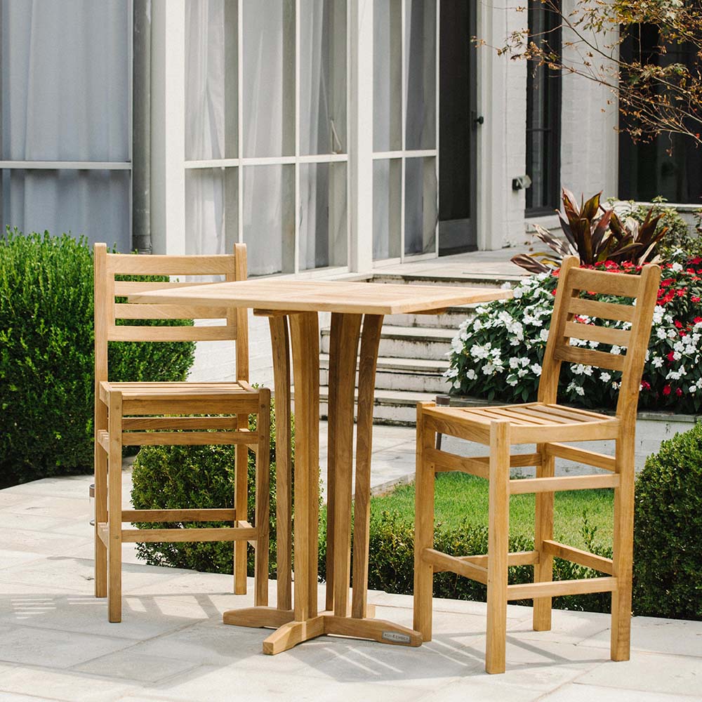 Acadia Grade A Teak Bar Chair | No Arms - view 16