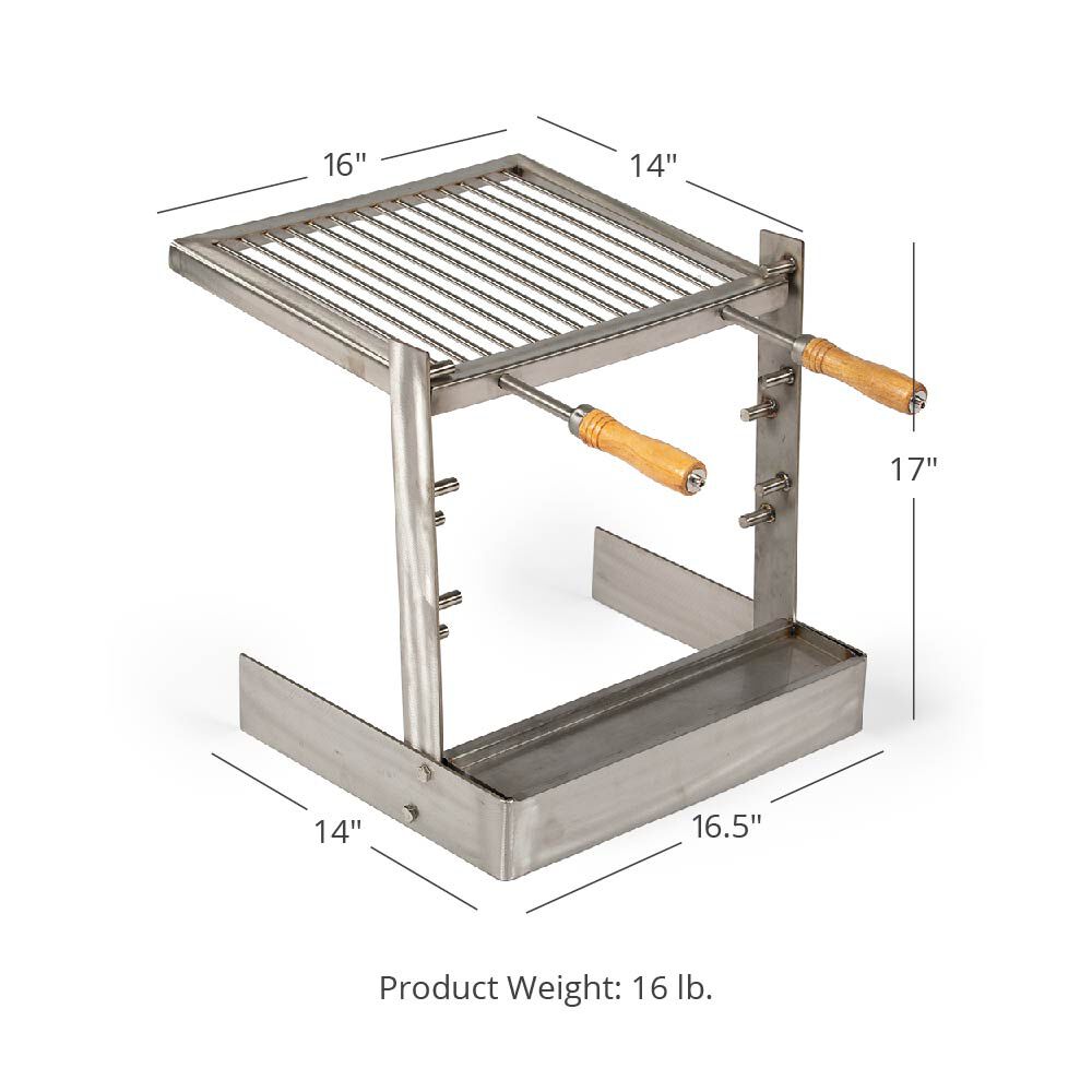 Scratch and Dent - Stainless Steel Adjustable Tuscan Campfire Grill - FINAL SALE - view 7