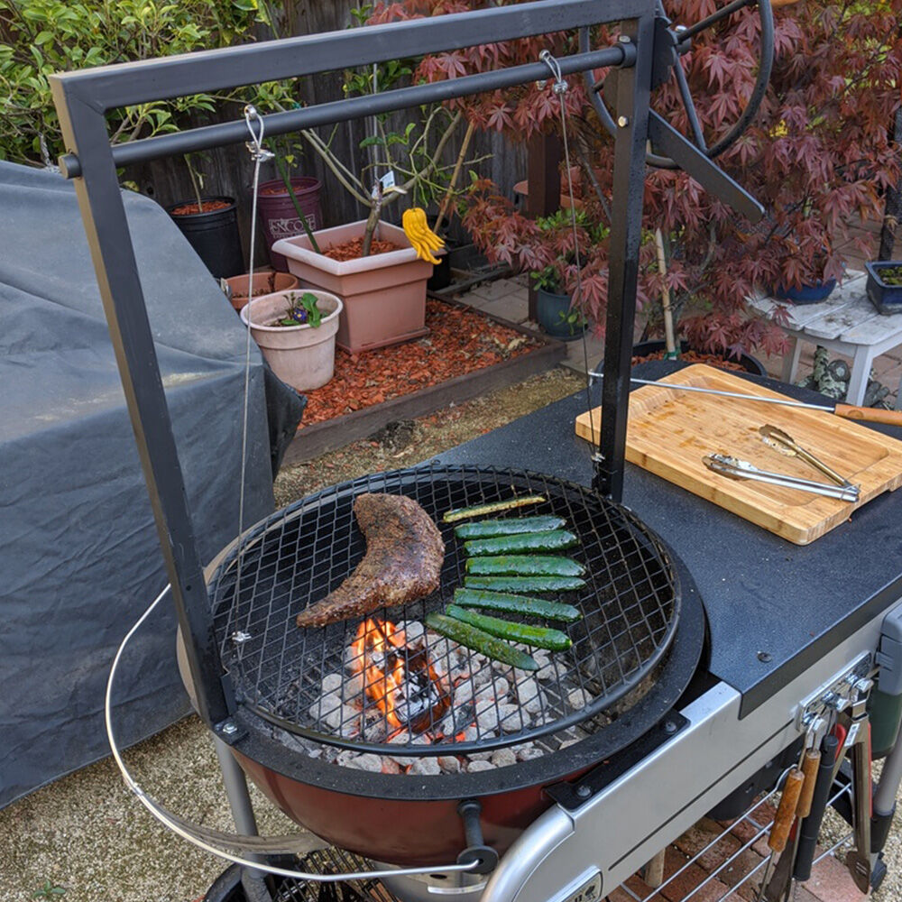 Scratch and Dent - 22” Kettle-Style Grill Attachment | Open Flame Campfire Adjustable Cooking Grate - FINAL SALE - view 3