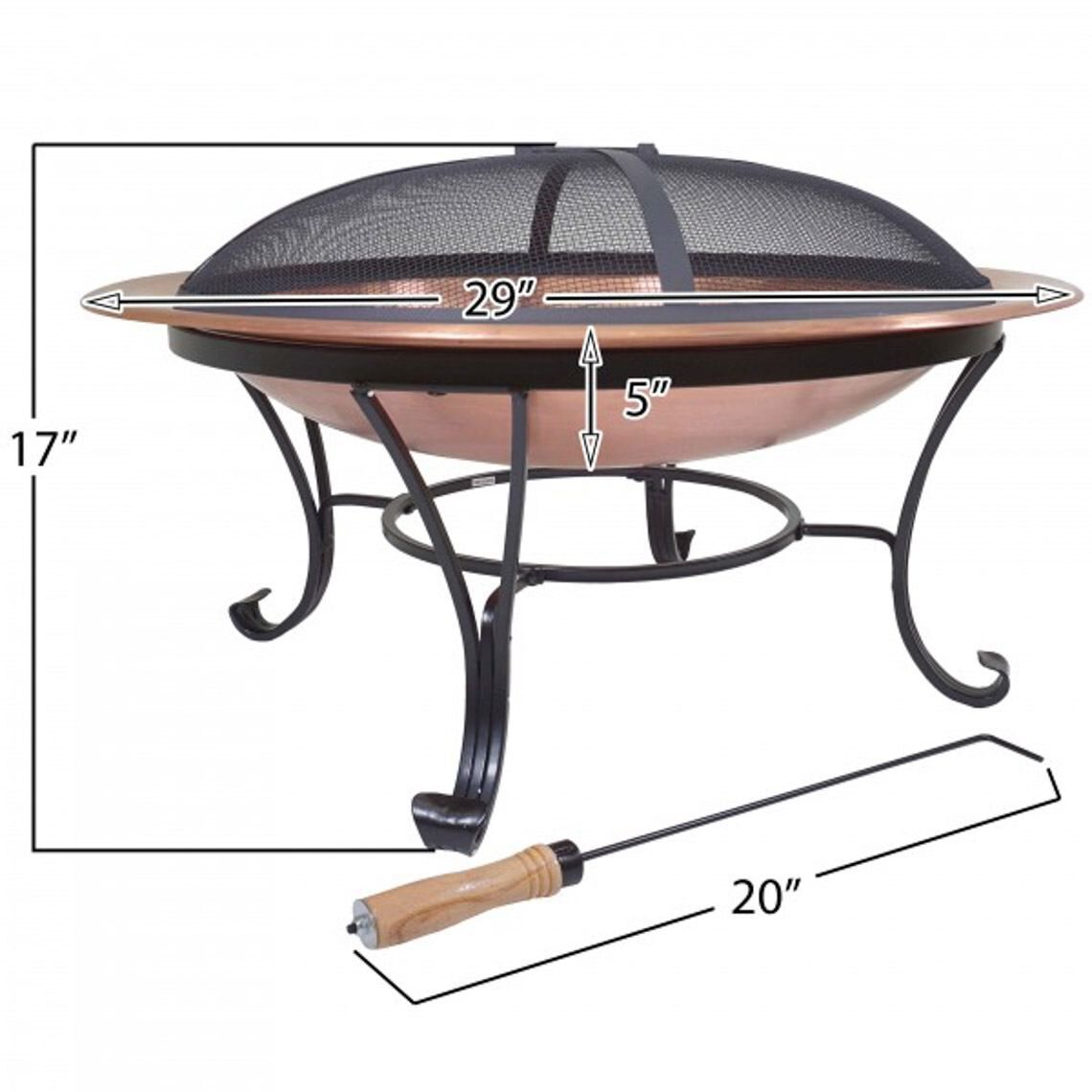 Scratch and Dent - 29” Copper Outdoor Fire Pit - FINAL SALE