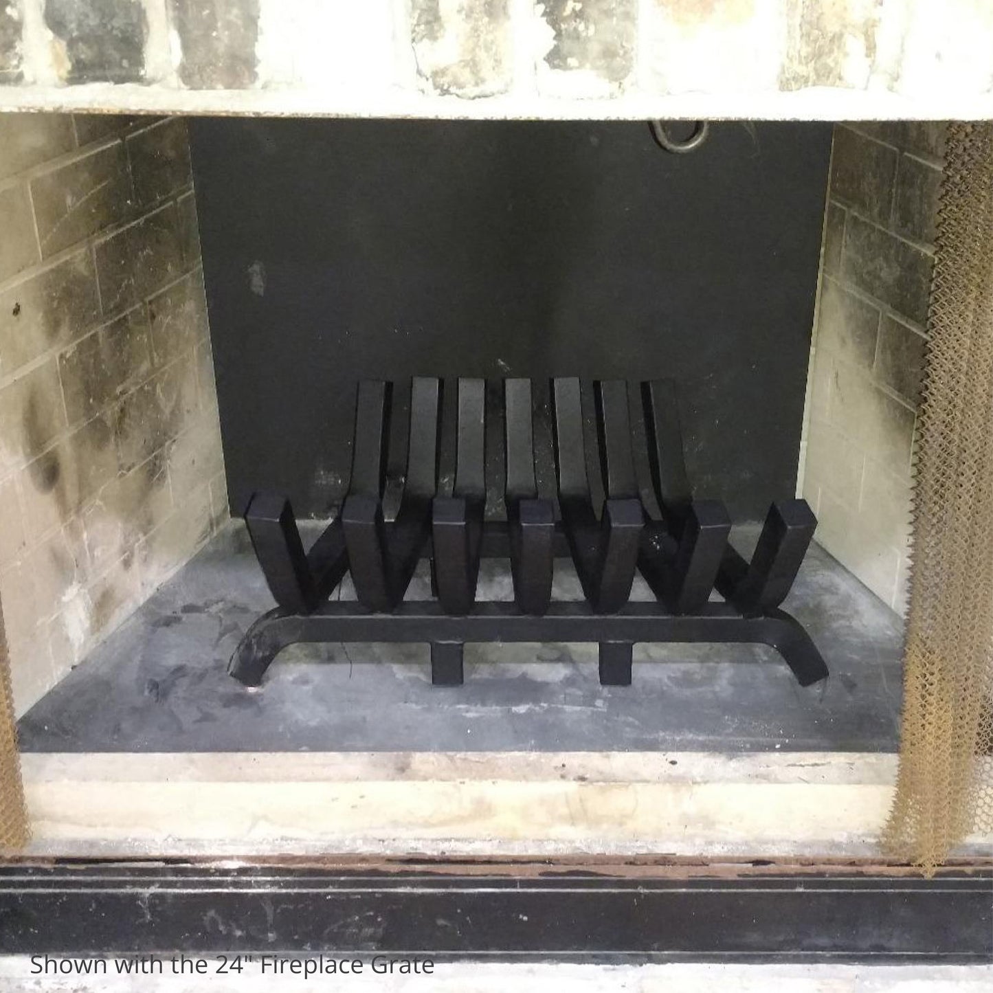 Scratch and Dent - 24" 1.25" Solid Steel Fireplace Grate - FINAL SALE - view 3