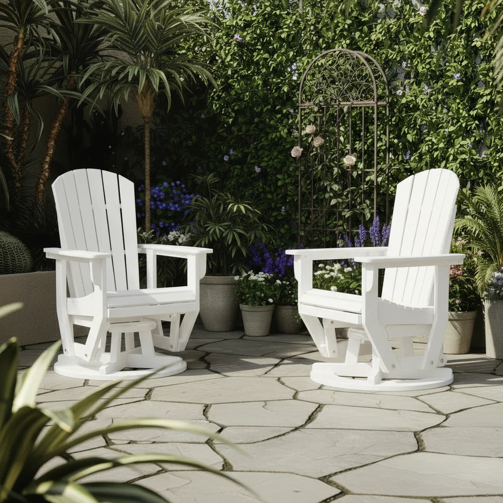 SoPoly St. Simons Swivel Glider Chair | Heron Gray