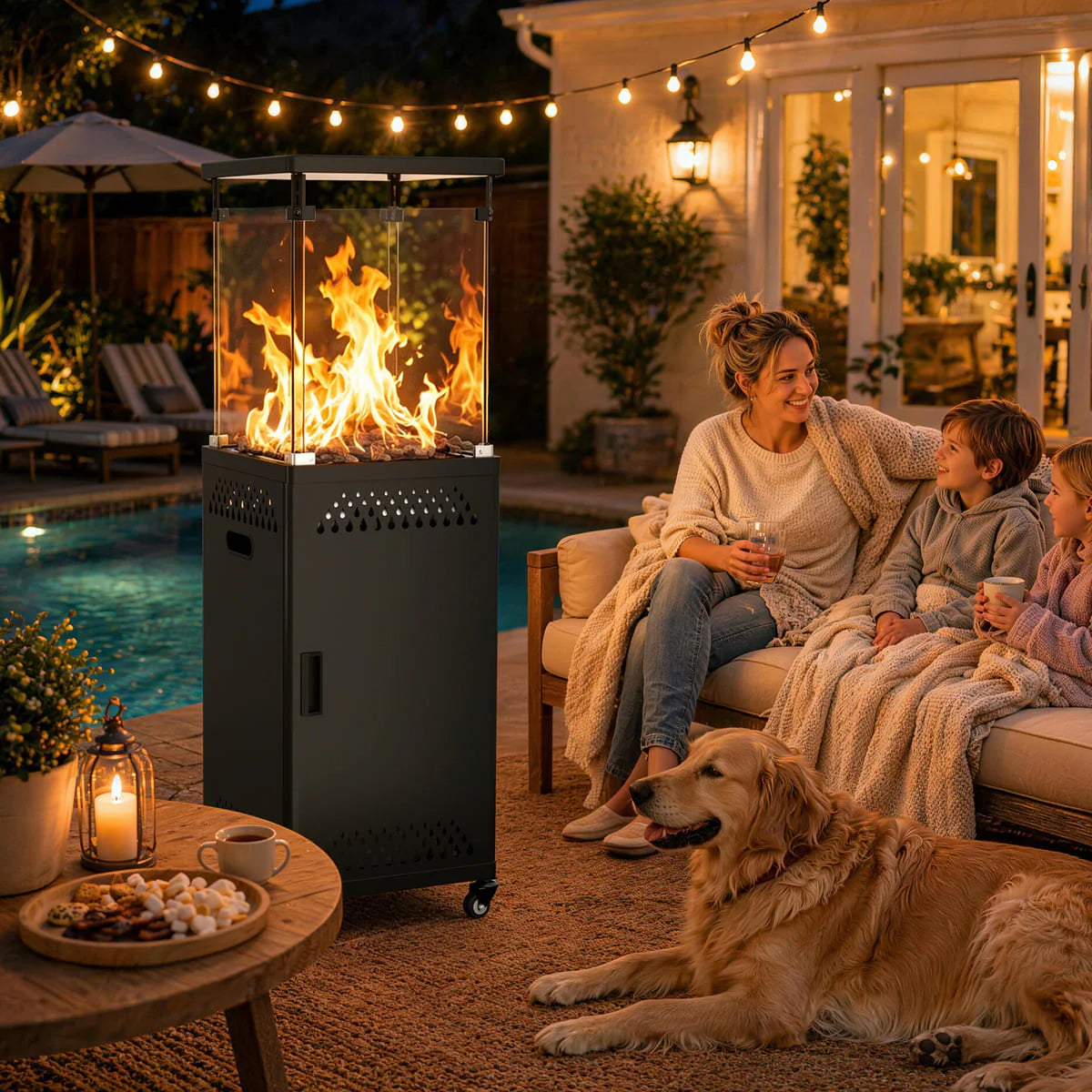 Pamapic 41,000 BTU Short Propane Patio Heater | Vent Body